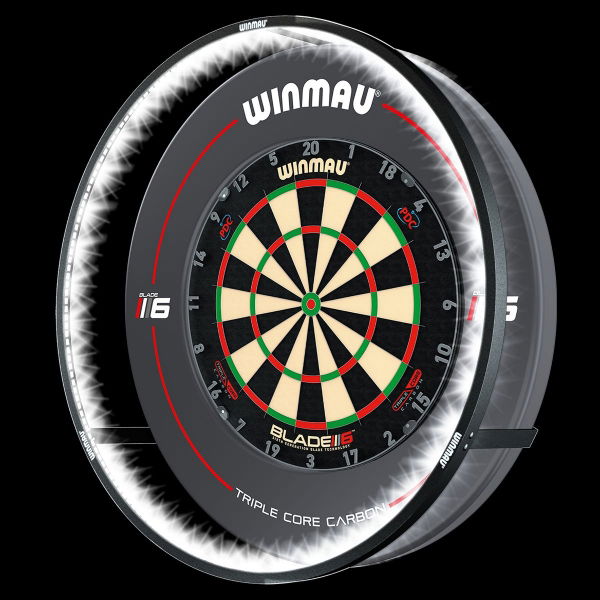 Winmau Plasma Dartboard Surround Light & Black Surround Bundle