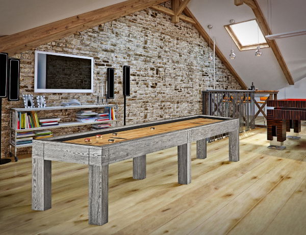 Sanibel 12ft Shuffleboard - Rustic Grey 2 Piece